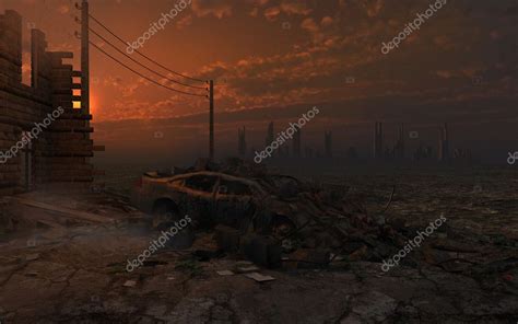 Post Apocalyptic Scenery With Ruins Stock Photo By ©mppriv 19165083