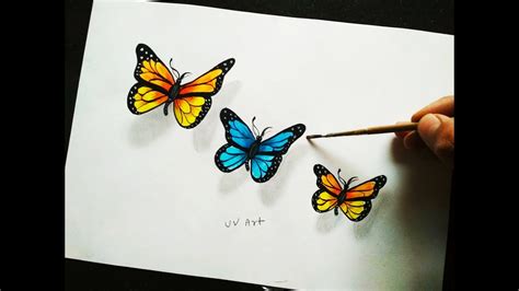 How to Draw 3D Butterfly's Drawing With Colors-3D Trick ... We hope these simple steps will help your kid in learning and getting more creative.