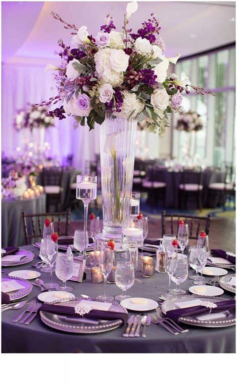 2019 Brides Favorite Purple Wedding Colors Floral Centerpieces Purp