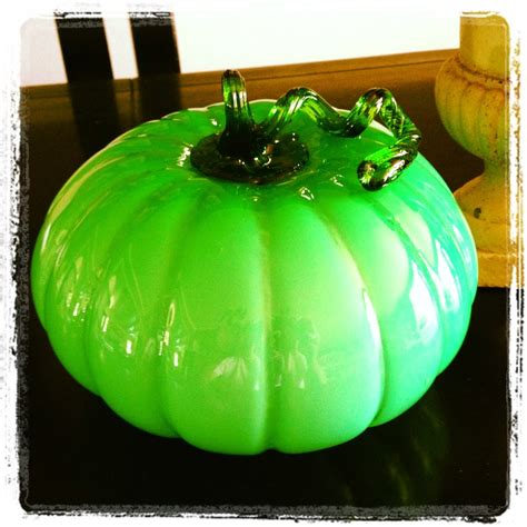 Green blown glass pumpkin | all hollows eve | Pinterest | Pumpkins