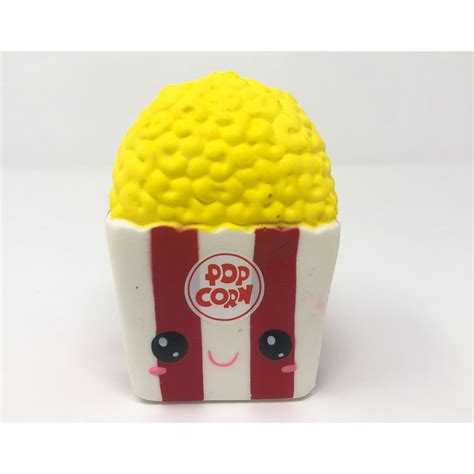 Cute Kawaii Popcorn Squishy With Smiling Face