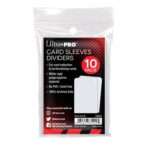 Ultra Pro Card Sleeves Dividers Pack Of 100