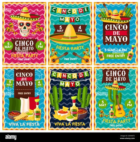 Cinco De Mayo Mexican Fiesta Party Banner Set For Latin American
