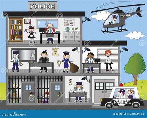 Commissariat De Police Illustration Stock Illustration Du Policier