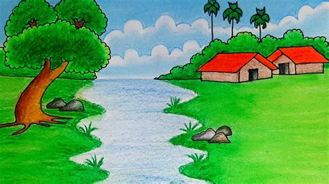 Download this premium vector about village on river mountain summer nature landscape beautiful rural countryside scenery, and discover more than 14 million professional graphic resources on freepik. How to draw A landscape village scenery | Drawing of ...