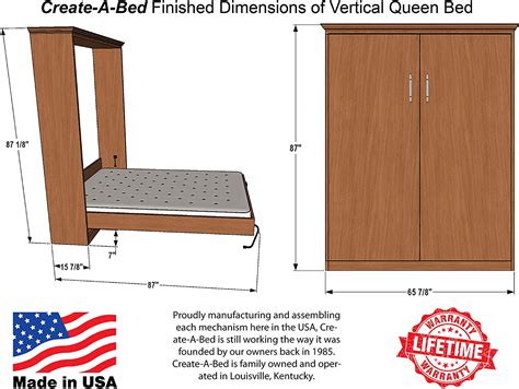 Queen Size Deluxe Murphy Bed Kit, Vertical