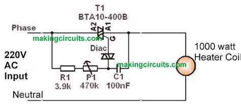 Simple 1000 Watt Heater Controller Circuit