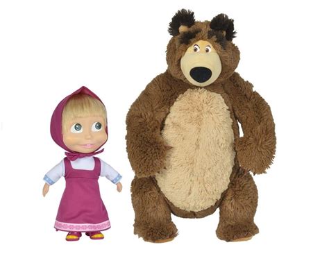 Buy Masha And The Bear 23cm Doll With 43cm Soft Toy Bear Twin Pack Online At Desertcartqatar
