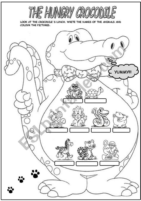 The Hungry Crocodile Esl Worksheet By Be67