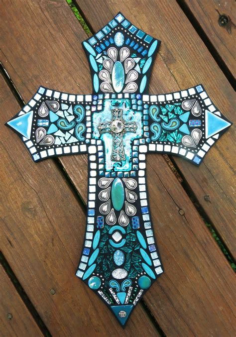 Custom Cross Created By Tina Wise Crackin Mosaics Mosaic Crosses