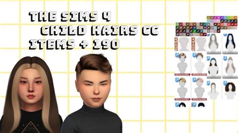 The Sims 4 I Kids Hairs Cc Folder 190 Items I Youtube Kids All In One