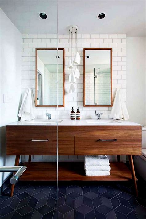 Rebeccas mid century bathroom remodel using nemo tiles mud set. Full Size of Bathroom:cool Mid Century Modern Bathroom ...