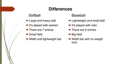Softball And Baseball Differences And Similarities