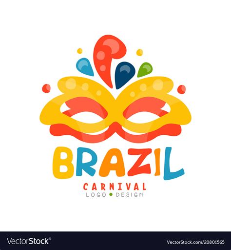 Brazil Carnival Logo Design Colorful Festive Vector Image