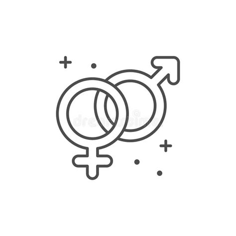 Male And Female Sex Line Outline Icon Stock Vector Illustration Of Connection Couple 213760143