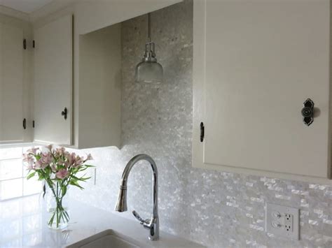 A18211 White Mop Shell Mosaic Tile For Kitchen Backsplashes Set Of 6