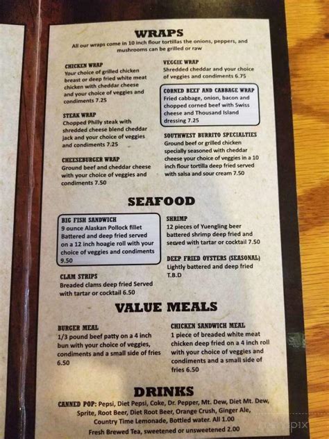 Menu of Smokin Jack's Bar & Grill in Reedsville, WV 26547