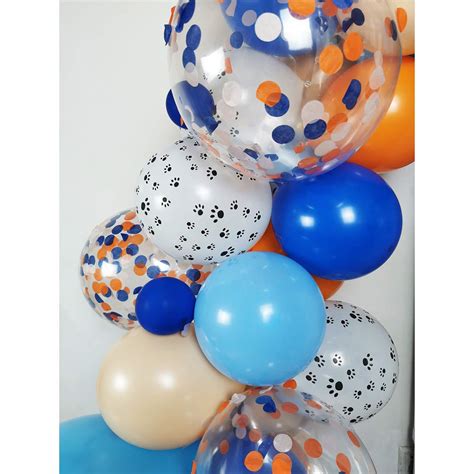 115 Pack Blue Orange Dog Theme Party Balloons Garland Decorations 18