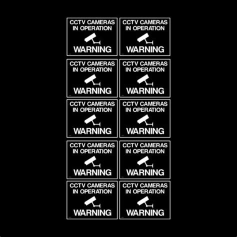 Cctv Window Sticker Sign Pack Of 10 75mm X 100mm A7 Security