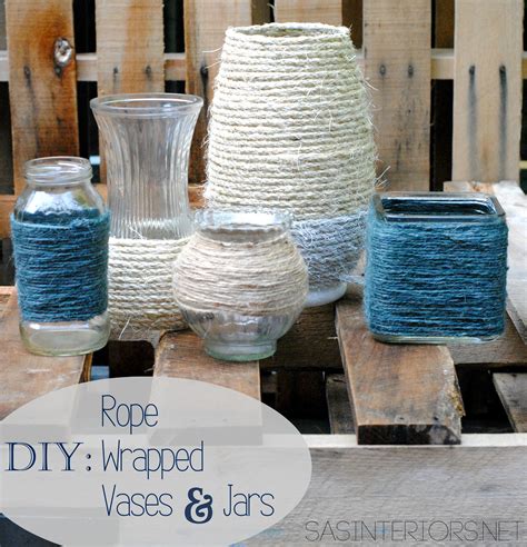 Diy Rope Wrapped Vases Glass Jars Jenna Burger Design Llc