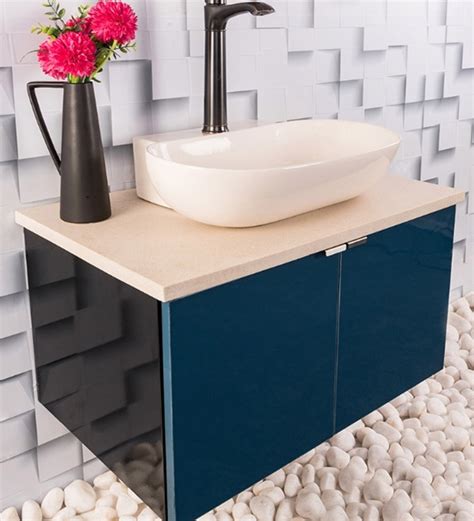 Buy Stainless Steel Bathroom Vanity In Blue With Counter Top Wash Basin