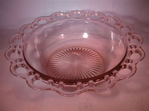 Vintage Pink Old Colony “open Lace” Depression Glass 9 1 2 Inch Plain