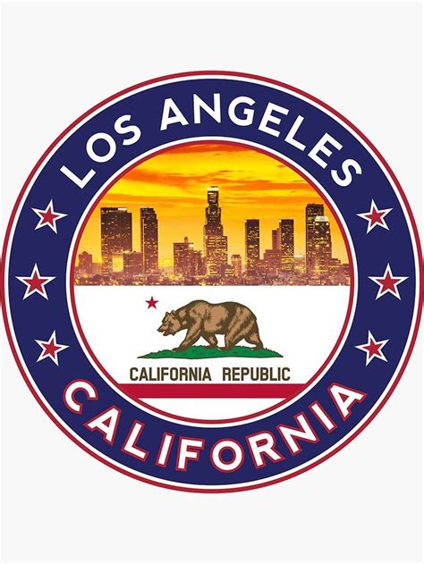 Los Angeles California Sticker For Sale By Alma Studio California