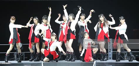 Members Of Japanese Pop Idol Group Morning Musume 14 Perform On The