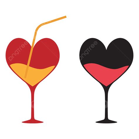 Heart Glasses Clipart With Orange And Red Wine Glass Hearts Wine Love