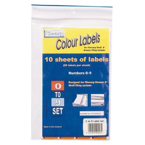 In mathematics and computing, the hexadecimal (also base 16 or hex) numeral system is a positional numeral system that represents numbers using a radix (base) of 16. Filecorp Labels Set Numeric 0-9 Half Sheet Pack ...
