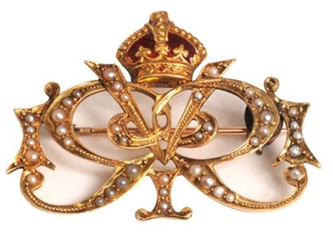 Queen Victoria Royal Presentation Gold Seed Pearl And Enamel Brooch