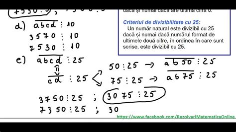 Clasa A Vi A Cap Divizibilitatea Numerelor Naturale Criterii De