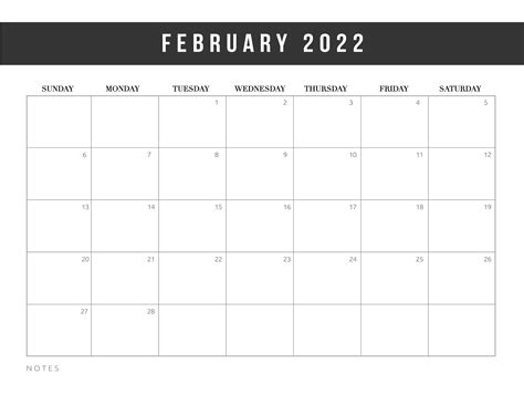 Free Blank 2022 Calendar Template 2022
