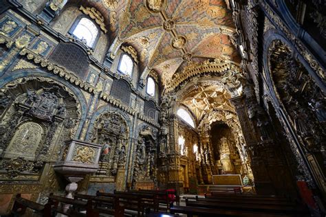 At the beginning, it was of gothic style, but by the first half of xviii century, the interior was completely covered by the best baroque gold carving work you ever have seen Santa Clara Church, Porto, Portugal Stock Photo - Image of ...