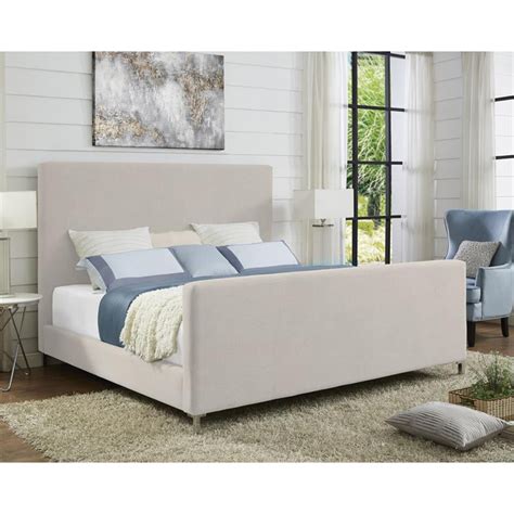 Beige Upholstered Bed Frame Home Design 3d