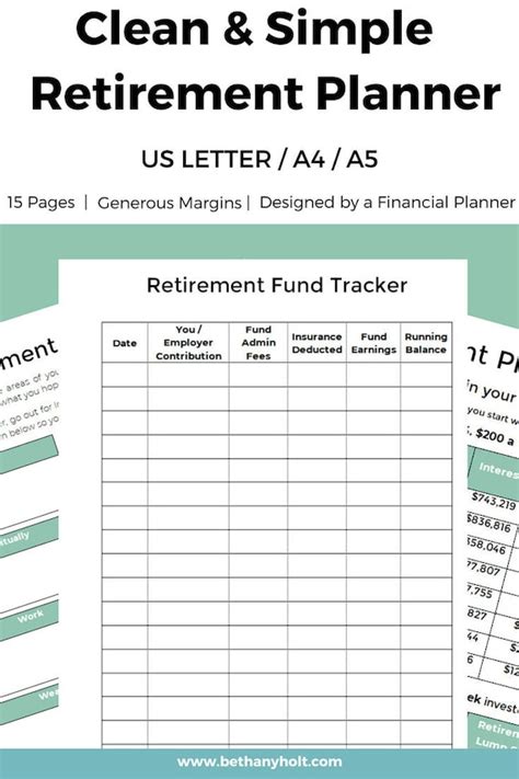 Retirement Planner Planner Retirement Financial Planner Etsy