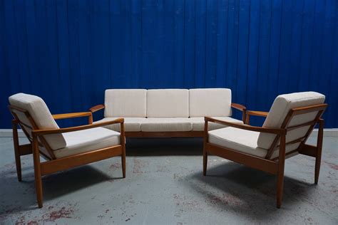 3 1 1 Mid Century Modern Danish Living Room Set With Sofa