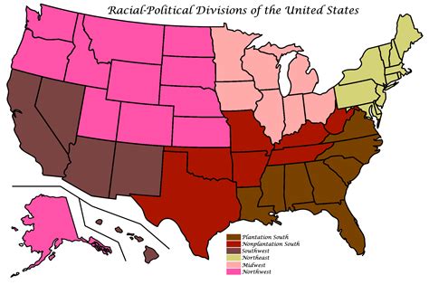 United States Map State Map Racial Maps Perspective Politics West