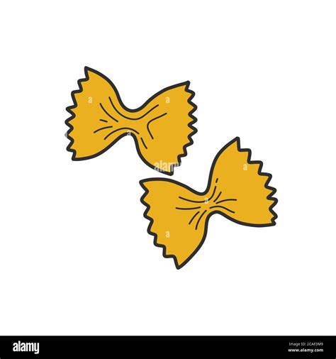 Farfalle Pasta Doodle Icon Vector Illustration Stock Vector Image And Art Alamy