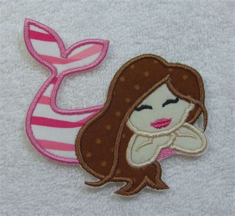 Mermaid Fabric Embroidered Iron On Applique Patch Ready To Etsy