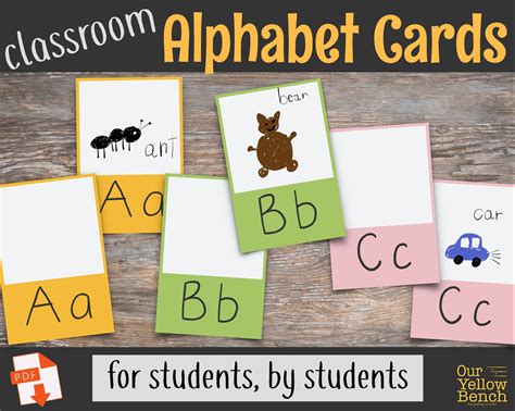 Classroom Alphabet Cards Blank For Student Illustration Etsy