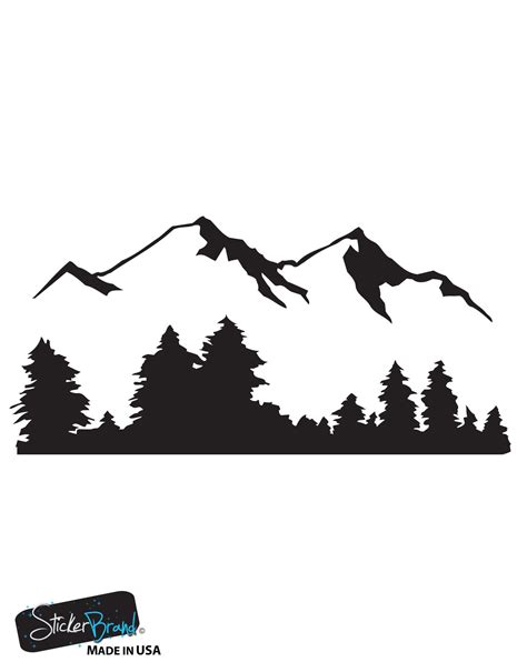 Snow Mountain View Wall Decal Sticker Includes Forest Landscape 194