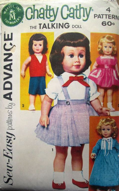 Advance Group F Chatty Cathy 1960s Vintage Doll Sewing Pattern 20 Inch