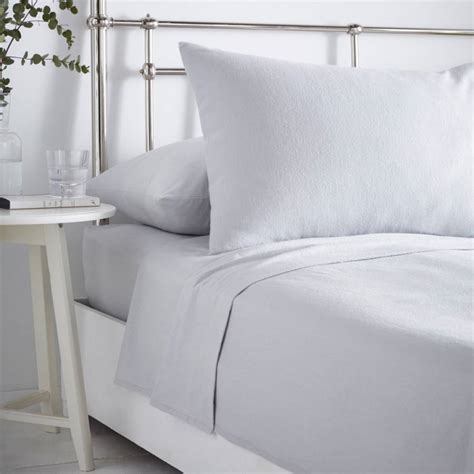 Brushed Cotton Double Fitted Sheet Grey Brandalley