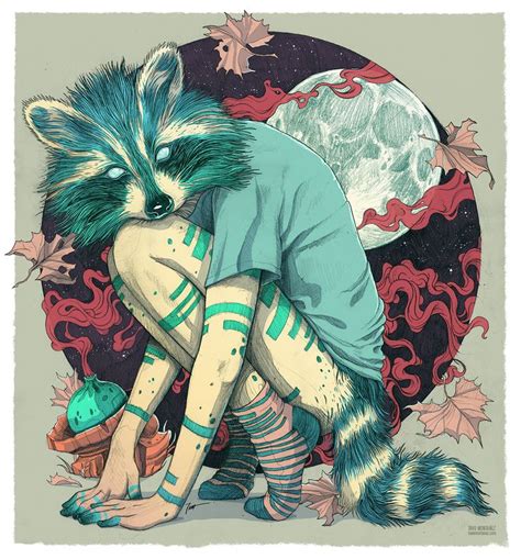 Raccoon On Behance Colorful Art Art Art Inspiration