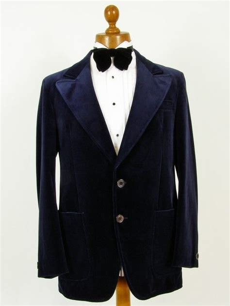 Navy Blue Mens Vintage Velvet Evening Jacket 42r Evening Jackets