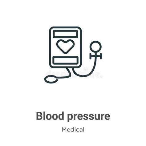 Blood Pressure Outline Vector Icon Thin Line Black Blood Pressure Icon