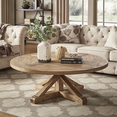 Coffee table height solid hardwood pedestal free ! Greyleigh Alpena Pedestal Coffee Table & Reviews | Wayfair