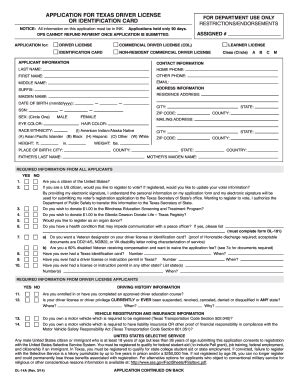 Texas state laws may require you to carry certain types of small business insurance. Drivers License Application Form - Fill Online, Printable, Fillable, Blank | PDFfiller