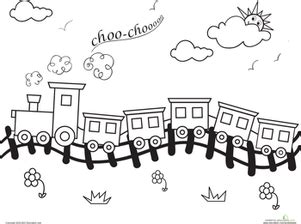 Print train coloring pages for free and color our train coloring! Choo-Choo Train | Worksheet | Education.com